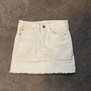 White denim skirt